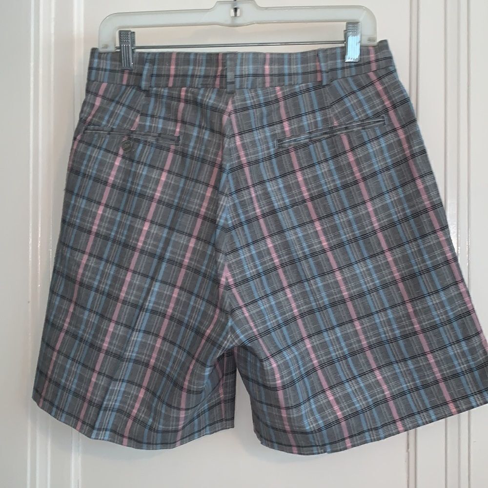 NWT Vtg 80s J.J. Cochran blue & pink plaid shorts - Picture 5 of 9